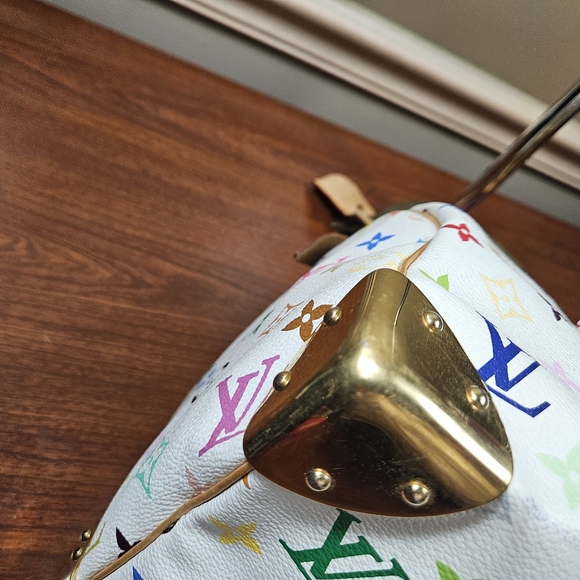 Auth Louis Vuitton Speedy 30 Multicolor White Satchel Handbag - Picture 13 of 16